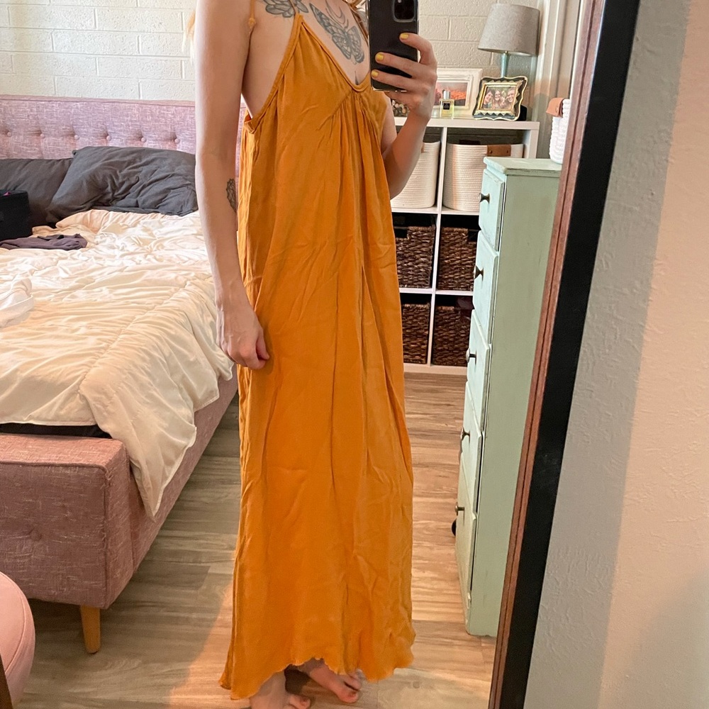 Zara mustard maxi dress
